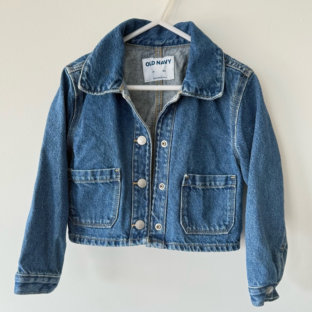 Old Navy Blue Cropped Denim Jacket 5T